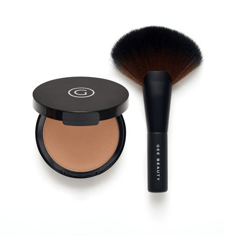 Gee Beauty Sets - Powder Bronzer + Fan Brush